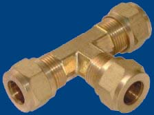 Brass Compression Tees Fittings Connectors