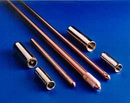 Copper Bonded Earthing Grounding Rods Copper Rods Copper Bonded earth rods Copper clad  Earth Copper Grounding  Rods Brass Gunmetal bronze castings Earthing Accessories Clamps Clips couplers couplings cast components casting Parts material manufacturer 